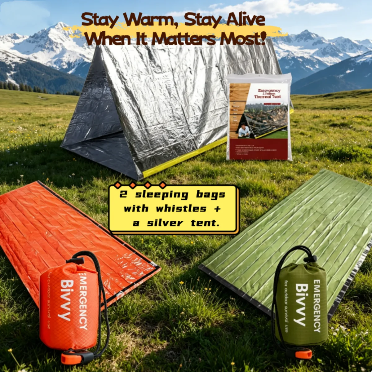 Bivy Sack Lightweight - 비상용 침낭 서바이벌 블랭킷 열보온 마일러