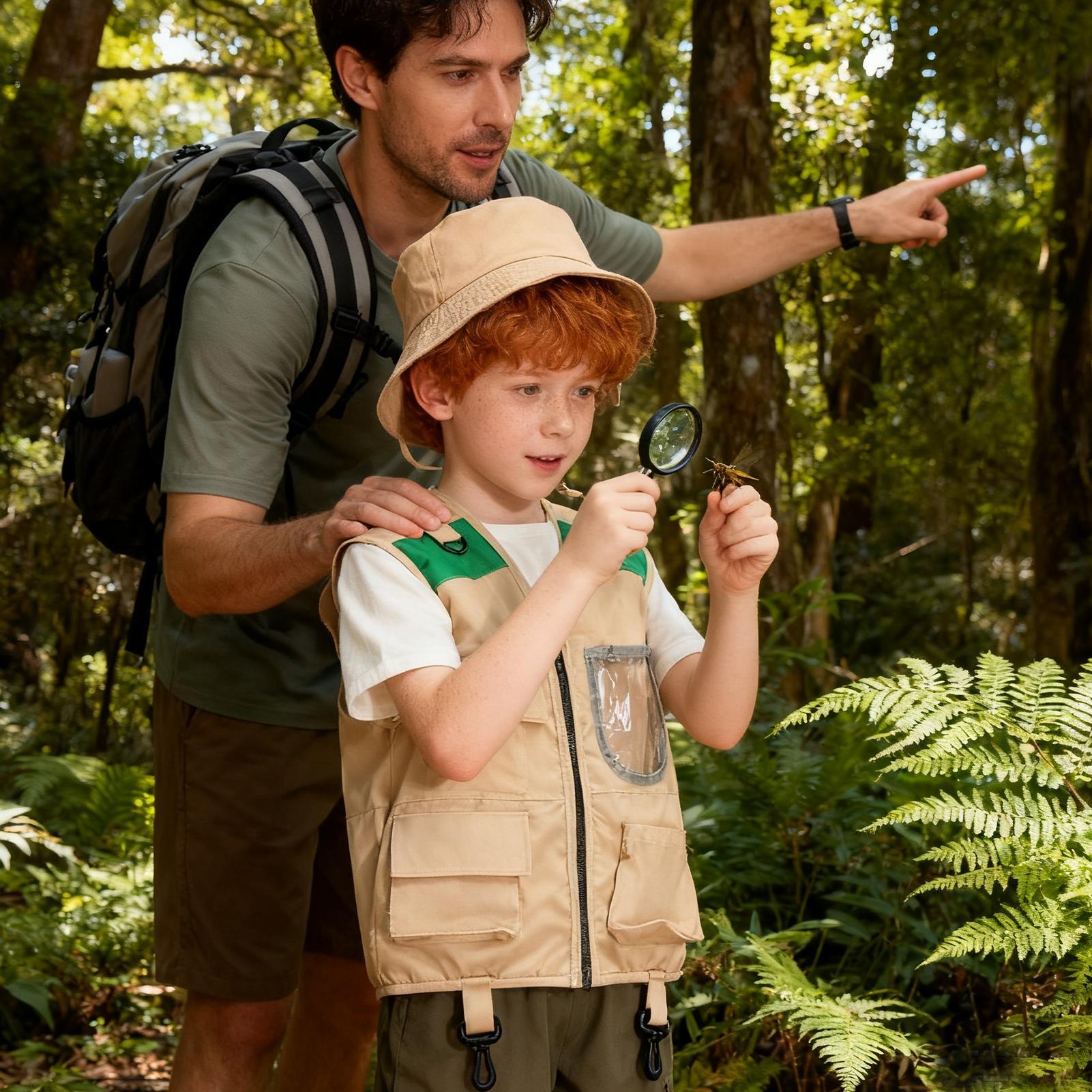 어린이 탐험가 조끼와 모자 할로윈 코스프레 키트 소년  - Outdoor Adventure Kit For Kids 리뷰 및 가격